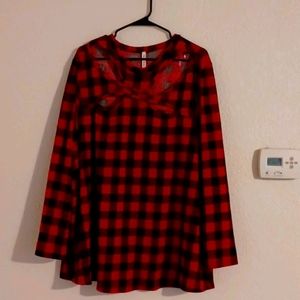 Long Sleeve Plaid Top